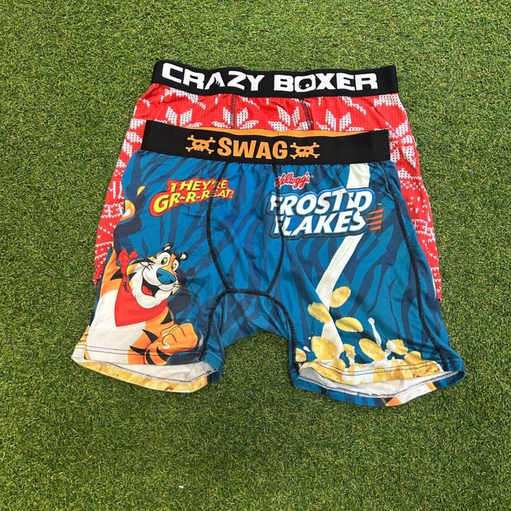 Crazy Boxer Swag Mens Boxer Briefs Bundle Frosted Flakes Pringles Holiday Small